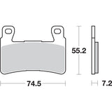 SBS 1722-0713 734HS HS Street Excel Sintered Front Brake Pads HS Brake Pads - Honda - 734HS