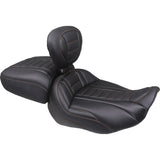 MUSTANG 0801-2121 88420MO Wide Deluxe Touring Passenger Seat Deluxe Passenger Seat - Wide - Mandarin Orange Stitch - FLT/FLH '23-'25