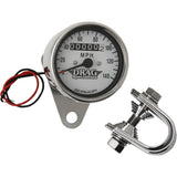 DRAG SPECIALTIES 2.4" Mini Mechanical Speedometer MPH LED Speedometer/Indicators - Chrome Housing Face 2:1
