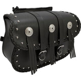 WILLIE & MAX LUGGAGE 3501-0130 58320-00 Warrior Saddlebags Warrior Saddlebag - Black - Studded - Black