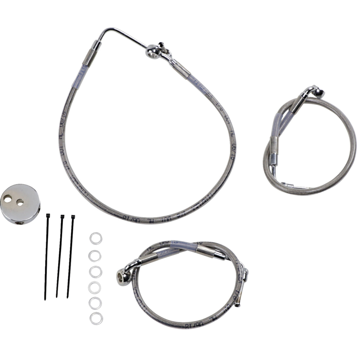Drag Specialties Stainless Steel Brake Line Kit Front (Lower Upper) For Harley Dyna Low Rider 1996-2000