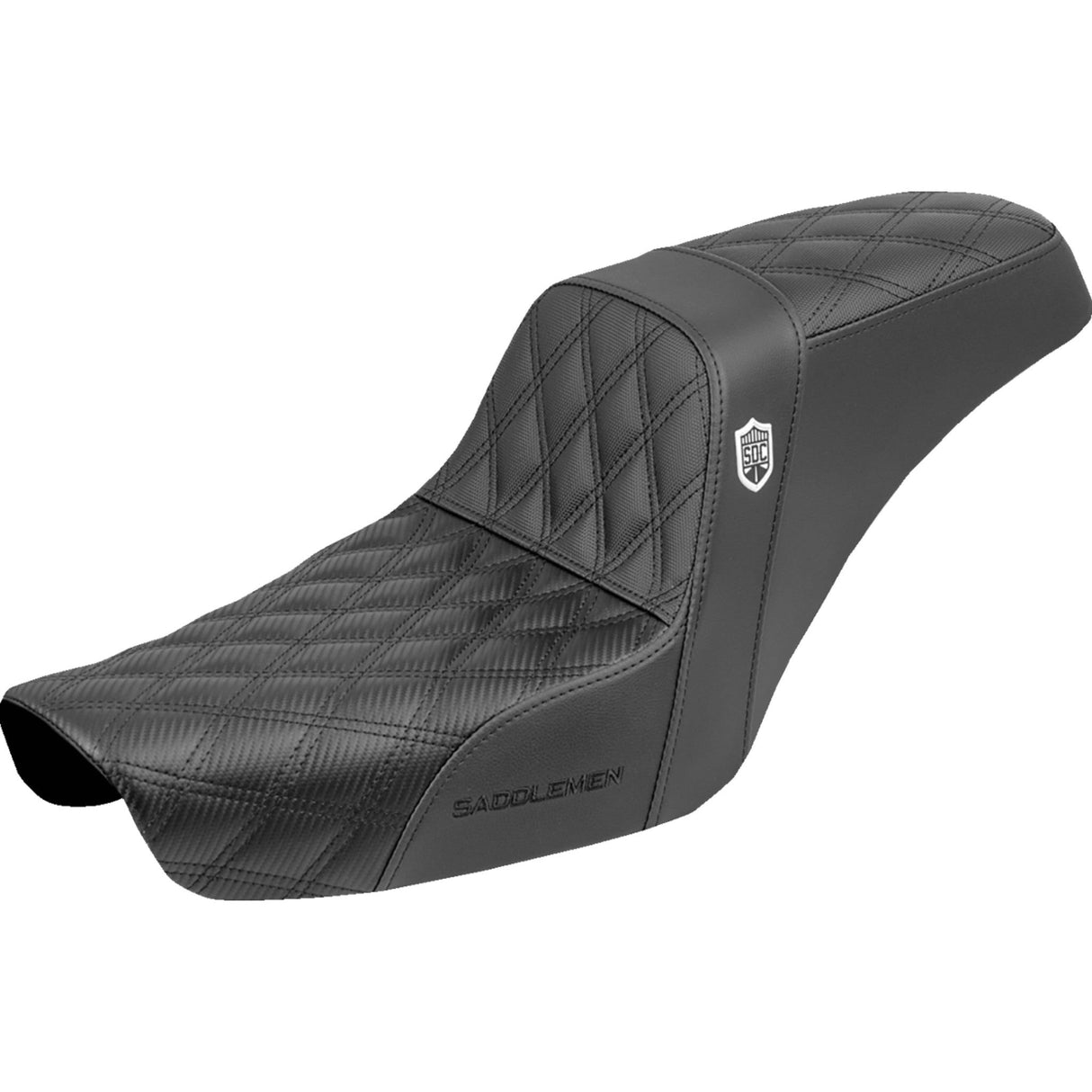 SADDLEMEN 0803-0767 SC89604D0 Step-Up Seat - Gripper - Black - Dyna '96-'03