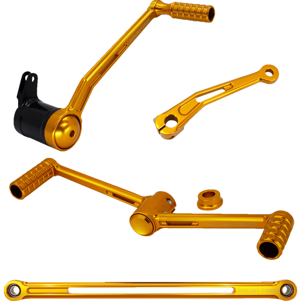 Arlen Ness SpeedLiner Foot Control Kit Gold - 420-101 For Harley Touring 1999-2026