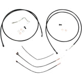 Burly Brand Complete Black Vinyl Handlebar Cable Line Kit For Ape Hangers 13" ABS - B30-1115 For Harley Touring 2014-2016