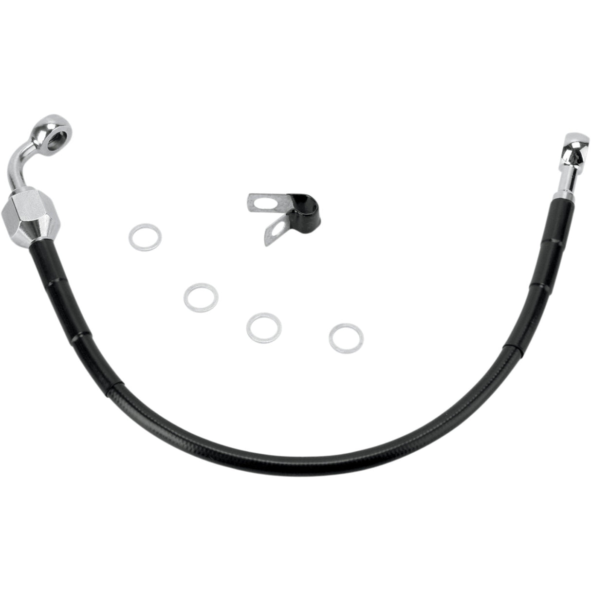 Drag Specialties Stainless Steel Brake Line Kit Rear Black For Harley Dyna 2000-2007