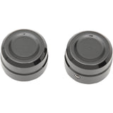 Drag Specialties Billet Axle Caps Front Black Pair For Harley Sportster 2008-2022