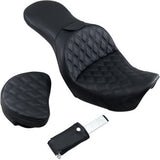 SADDLEMEN 0803-0609 806-04-030LS Explorer Seat - With Backrest - Lattice Stitched - Black - FXD