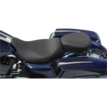Mustang Wide Tripper™ Solo Seat Without Backrest Smooth Black - 76692 For Harley Touring 2008-2025