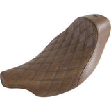 Saddlemen Renegade™ Lattice Stitch Solo Seat Lattice Stitched Brown - 808-07B-002BLS For Harley Touring 2008-2025