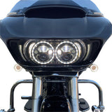 Drag Specialties Front Dual Ring Turn Signal Inserts White Amber For Harley Motorcycles 2007-2021