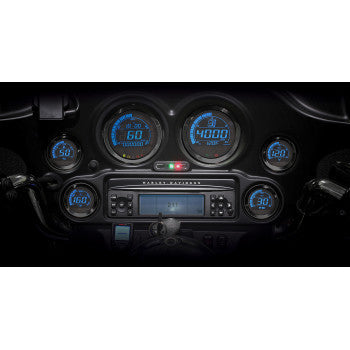 Koso North America HD-02 Six-Piece Gauge Kit Black - BA050907 For Harley Touring 2004-2013