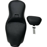 LePera Outcast Seat 2-Up With Backrest Smooth Black - LK-997BR For Harley Touring 2008-2023
