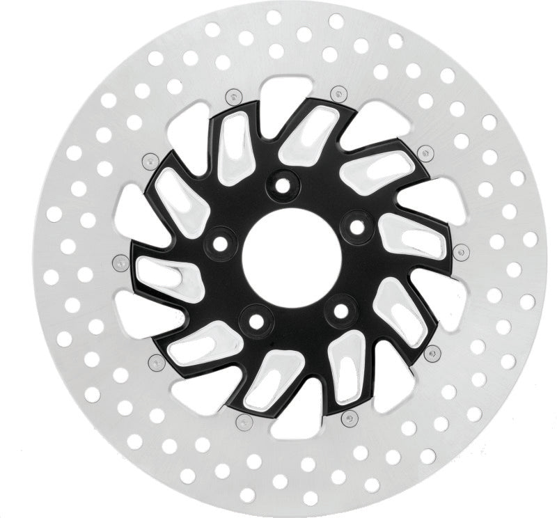 Performance Machine Disc Carr 11.8 Supra Front Lft Contrast Cut Platinum - 0133-1800SUPLS-BMP For Harley Motorcycles 2006-2021