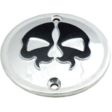 DRAG SPECIALTIES Split Skull Points Cover Chrome - Black 2 Hole Sportster