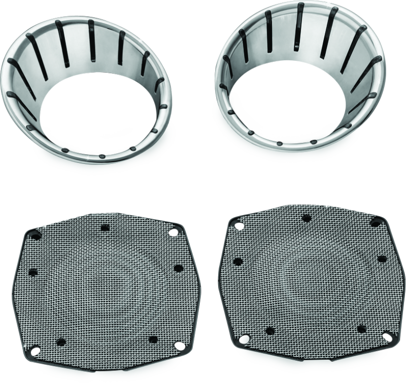 Kuryakyn 7287 LED Speaker Bezels 96-13 Touring Models Chrome