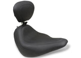 Mustang Motorcycle Mustang Slim Wide Tripper Solo Seat W Driver Backrest Black - 79029 For Harley Softail Slim 2018-2021