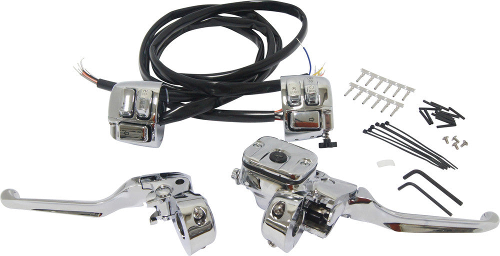 Harddrive Comp H Bar Cntrls 11/16 M Cylinder With Switches Chrome - 26-128 For Harley Motorcycles 1996-2006