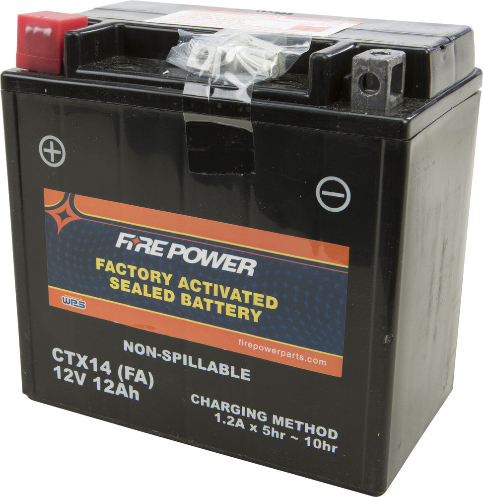 Fire Power Battery CTX14 Sealed Factory Activated - CTX14-BS(FA) For BMW Motorcycles 2005-2019 | Kawasaki Motorcycles 1995-2019