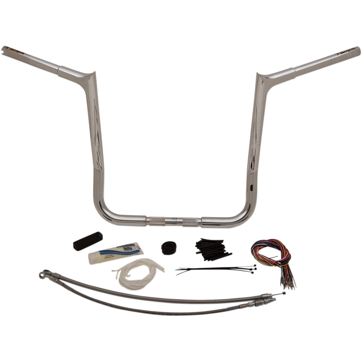 FAT Baggers INC. 1-1/4" EZ Install Pointed Top Handlebar Kit 16" Chrome - 909116 For Harley Touring 2008-2013