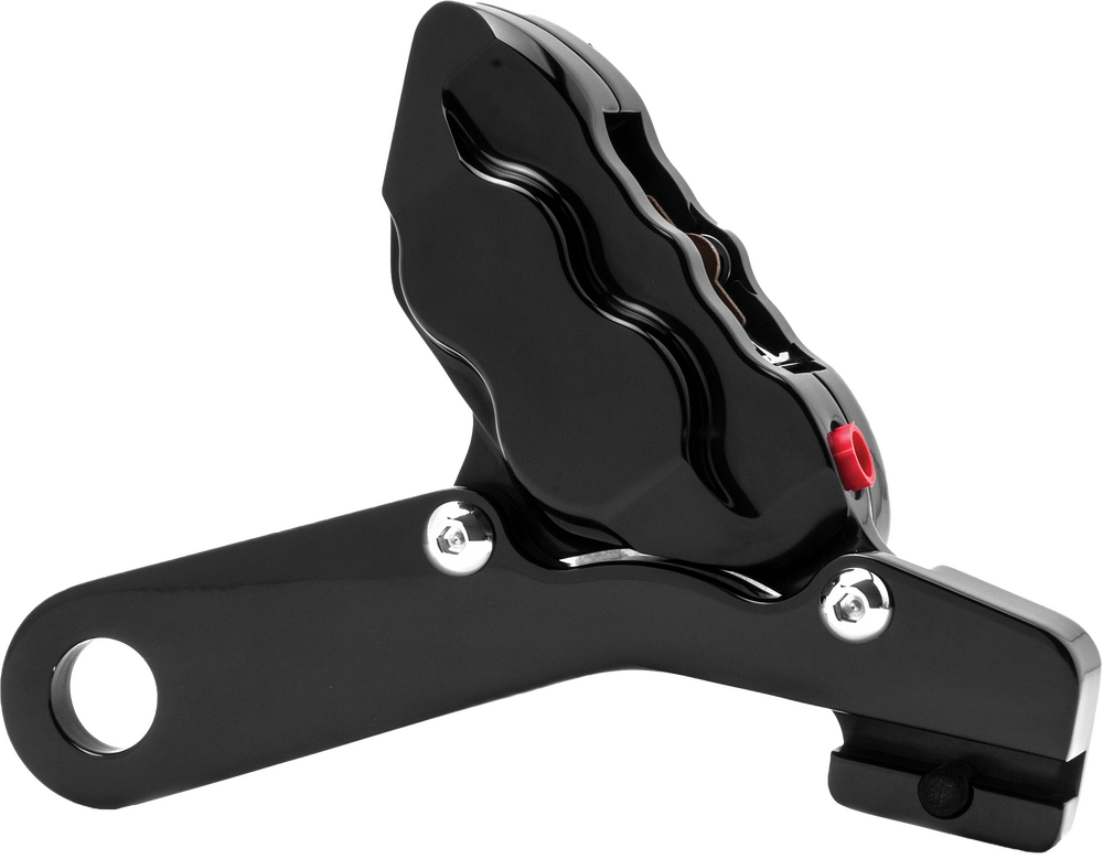 Hawg Halters Inc 4 Pist Rear Caliper Kit Black 25MM FLT - RKHTAB548 For Harley Touring 2008-2023