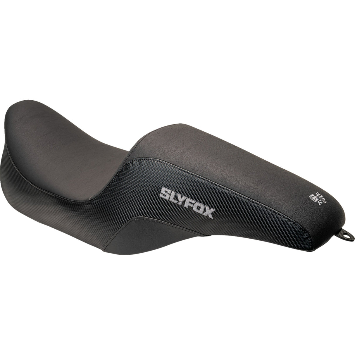 Slyfox The Drifter Seat Gray Logo Smooth Vinyl Carbon Fiber For Harley Touring 1997-2007