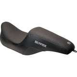 Slyfox The Drifter Seat Gray Logo Smooth Vinyl Carbon Fiber For Harley Touring 1997-2007
