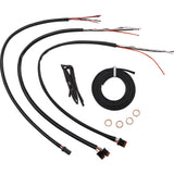 LA Choppers Complete Midnight Braided Handlebar Cable Brake Line Kit — Standard Quick Connect 15"-17" - LA-8156KT2-16M For Harley Softail 2018-2022