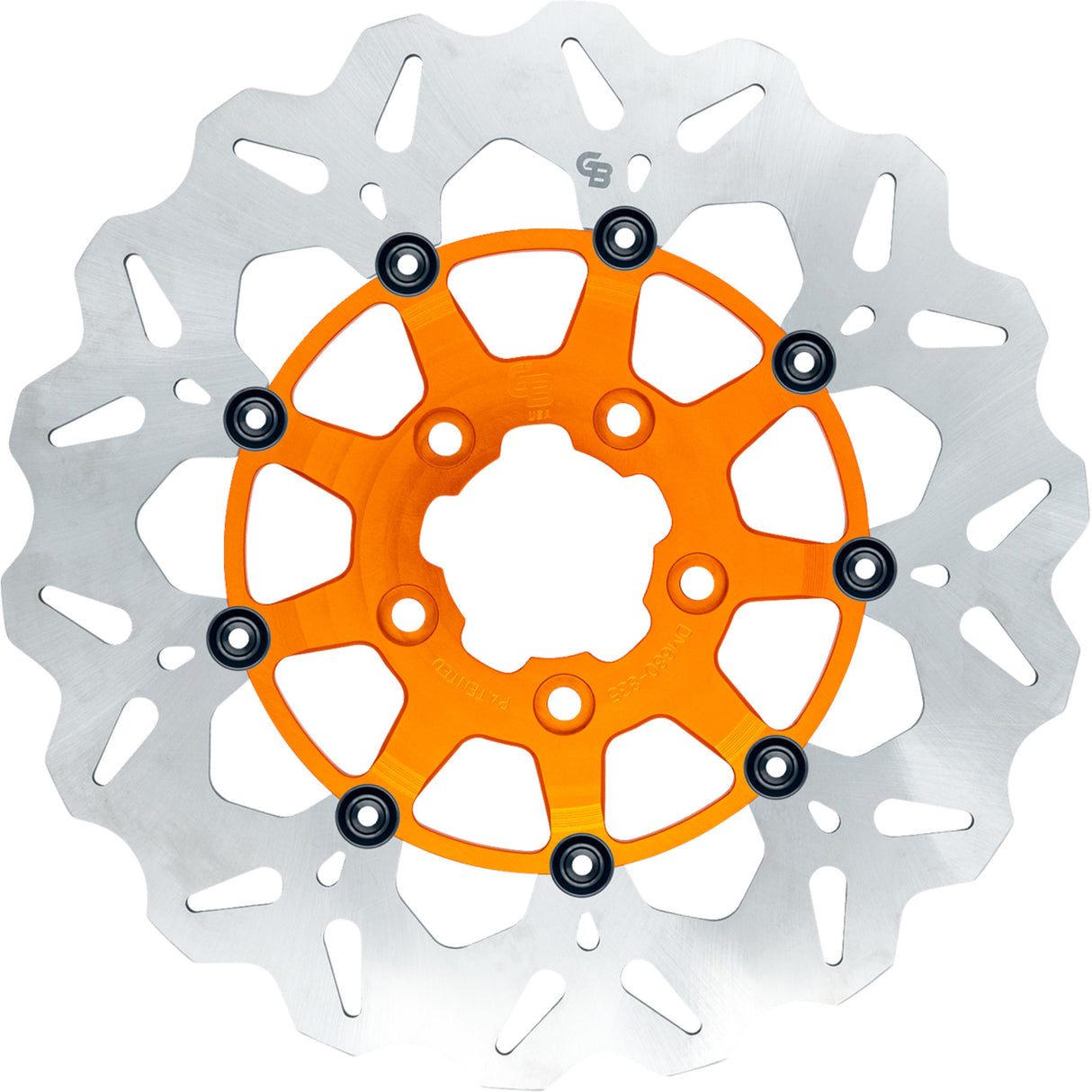 Gbrakes Oversize Wave® Brake Rotor Front 12-1/2" Orange - GBDU030 For Harley Motorcycles 2000-2026
