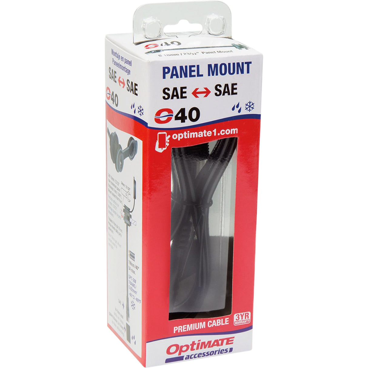 TECMATE 3807-0400 O-40 Weatherproof SAE Thin Panel Mount Socket O-40 long