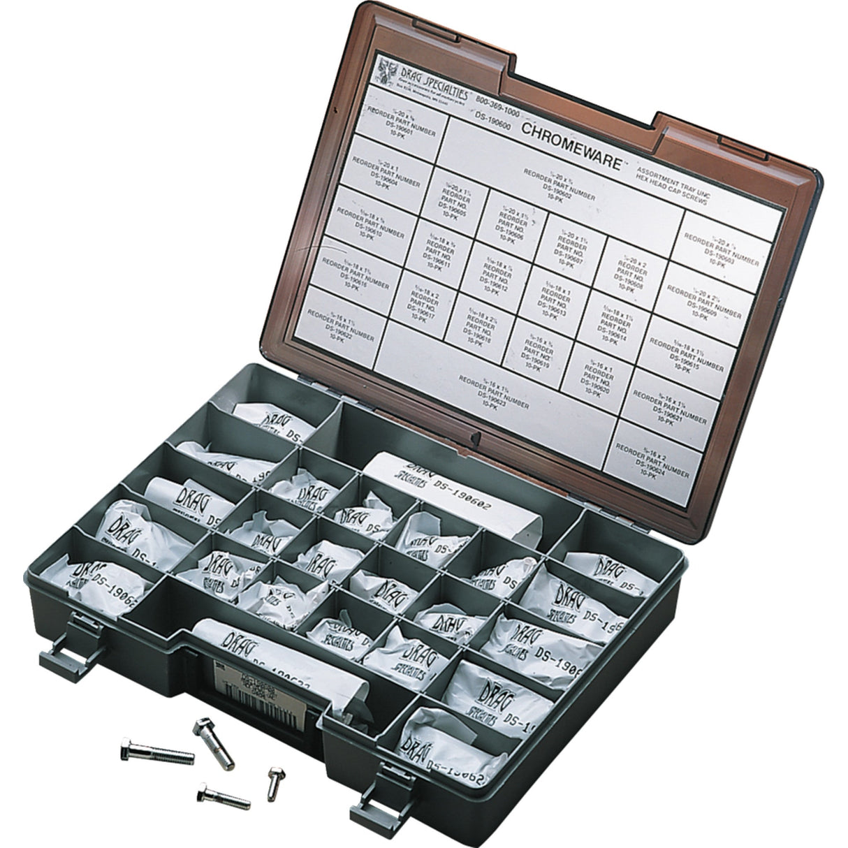 DRAG SPECIALTIES DS-190600 Hex-Head Bolt Assortment Head Bolt Assortment - Hex - Coarse-Thread - Kit
