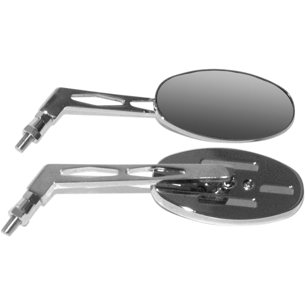 EMGO 20-26307 20-26307 Billet Oval Mirrors Oval Mirror - Billet - Long Stem