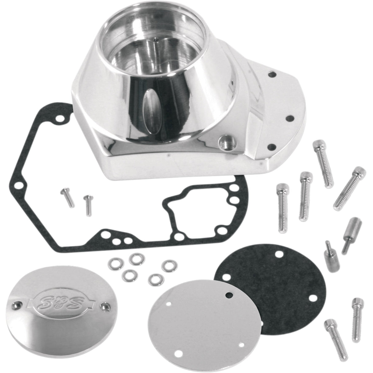 S&S Cycle Billet Cam Cover Kit Polished Billet Big Twin - 31-0335 For Harley Motorcycles 1973-1992
