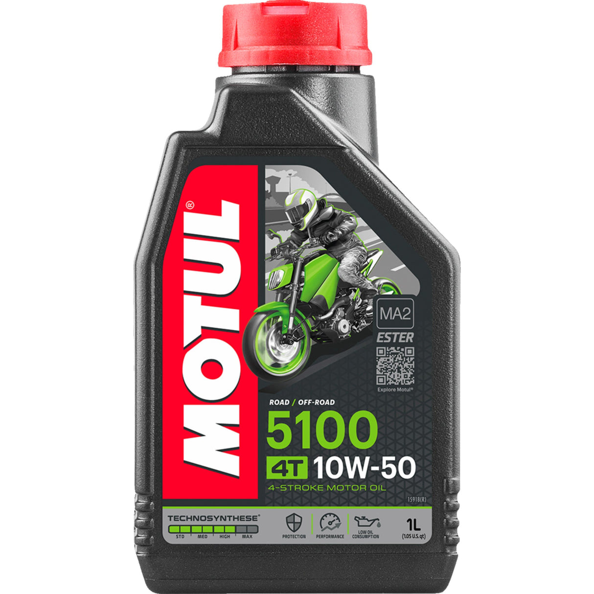 MOTUL 3601-0061 104074 5100 Synthetic Blend 4T Engine Oil 5100 4T Synthetic Blend Oil - 10W-50 - 1L