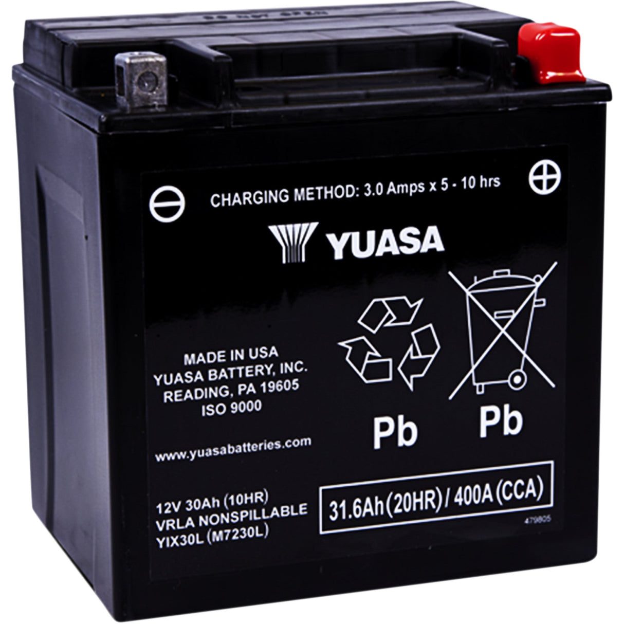 Yuasa YIX Battery - YUAM7230L For Harley Touring 1997-2020 | BMW Motorcycles 1969-1995 | Moto Guzzi Motorcycles 1975-2005 | Can-Am Defender 2016-2023