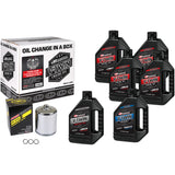 Maxima Racing OIL Twin Cam Synthetic 20W-50 Oil Change Kit Chrome Filter - 90-119016PC For Harley Motorcycles 1999-2016