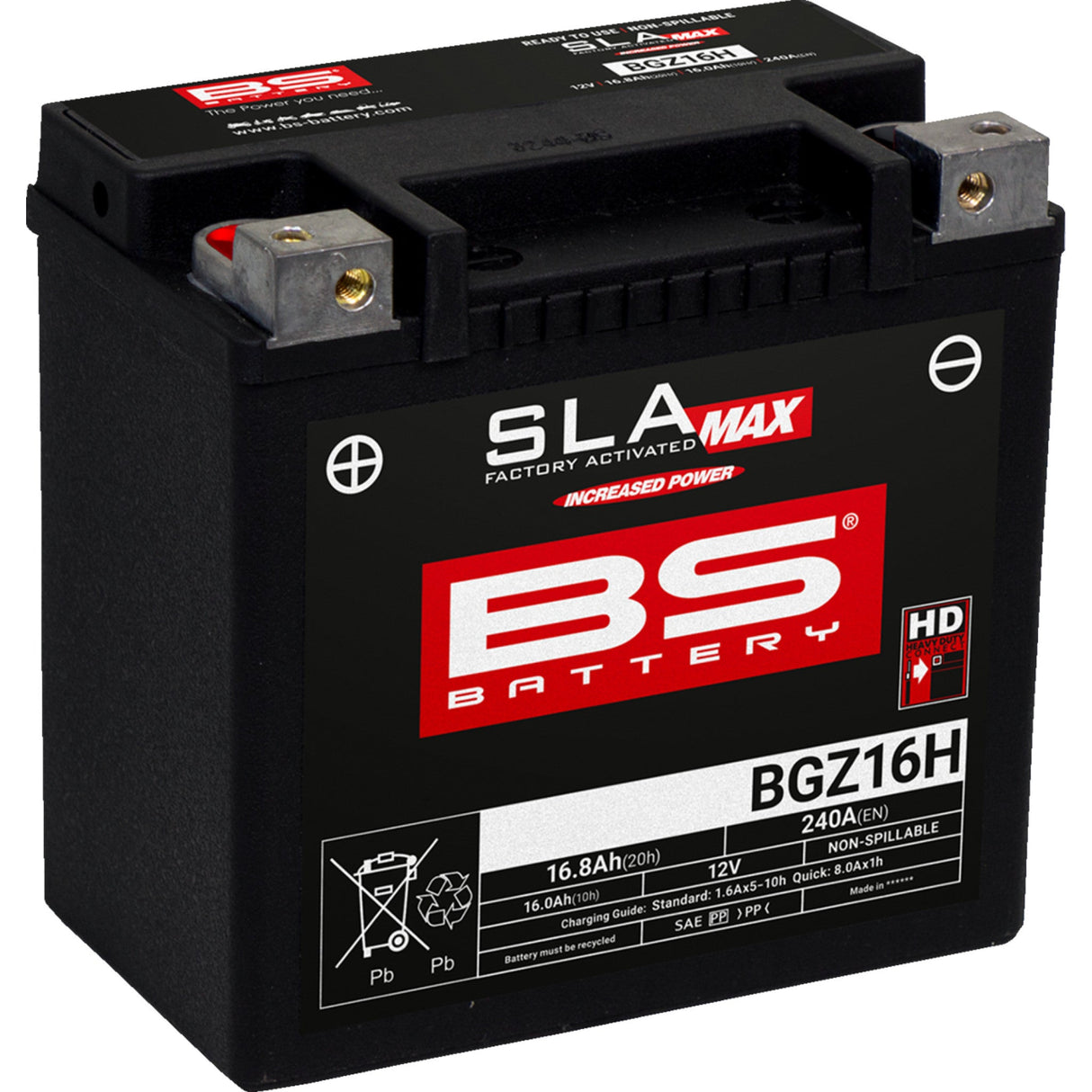 Bs Battery BGZ Battery - 300931 For Harley 1984-1996 | BMW Motorcycles 2002-2026 | Triumph Motorcycles 1997-2006 | Aprilia Motorcycles 1998-2017