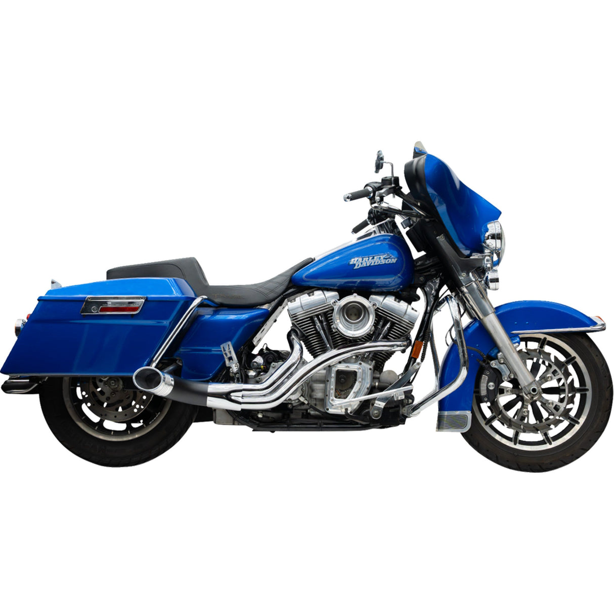 Trask 2-Into-1 Up Yours Exhaust System Twin Cam Chrome - TM-5740CH For Harley Touring 2000-2016