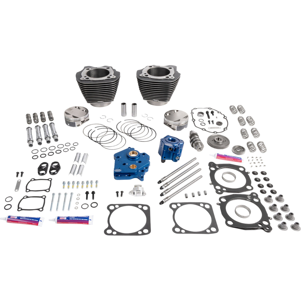 S&S CYCLE 0904-0223 310-1391A 132" Power Package Performance Kit Power Package - Oil Cooled - 496 Gear Drive - Black Granite w/Highlight - M8
