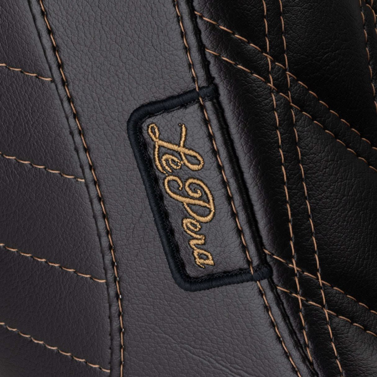 LE PERA 0802-1549 LYRU-580DD-CHET Tailwhip Up Front Seat - Double Diamond w/ Chestnut Thread - Black - FLSB/FXLR '18-'24