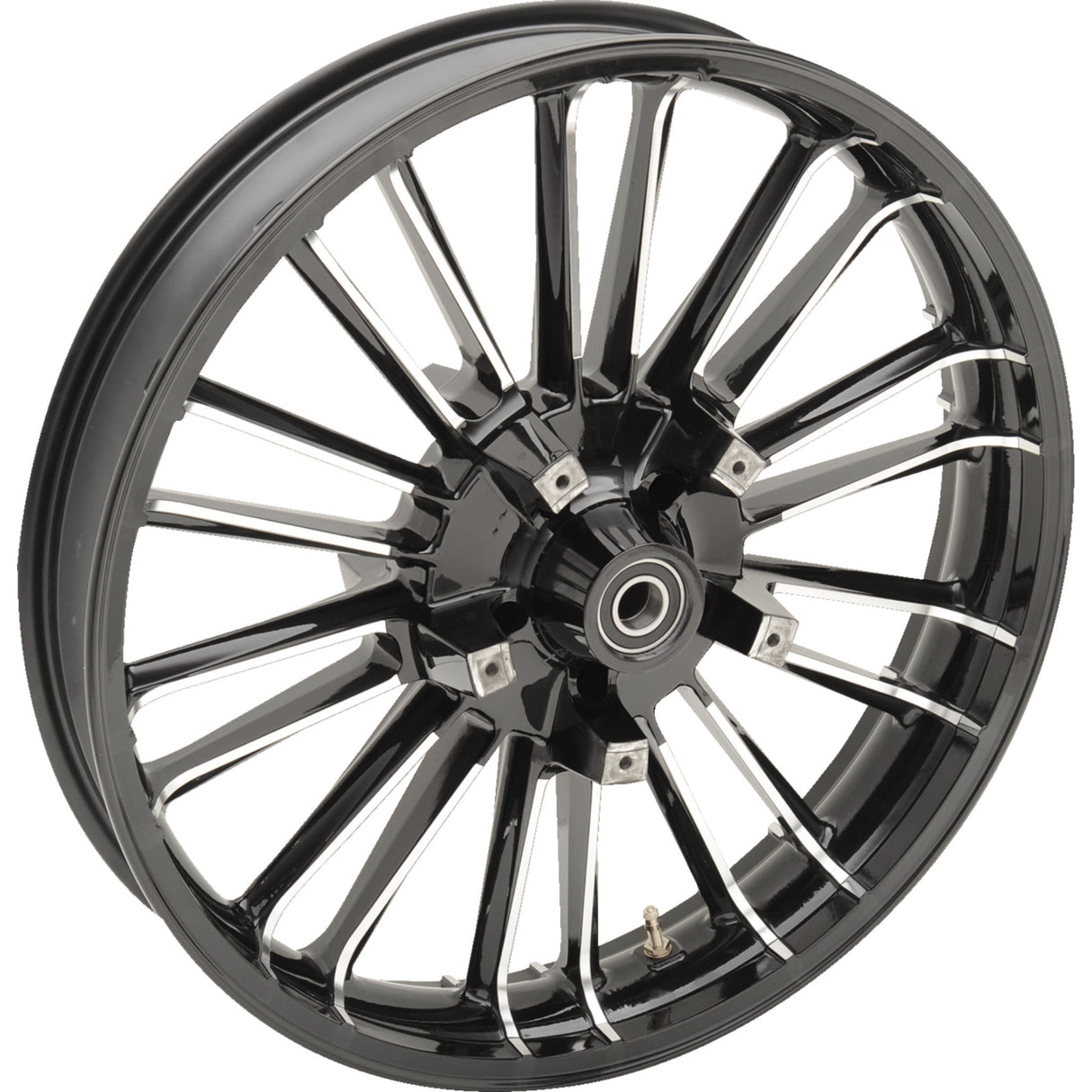 Coastal Moto Atlantic Precision Cast 3D Wheel Atlantic 3D Front Dual Disc Without ABS Black Cut 21x3.5 - 3D-ATL213BC For Harley Touring 2008-2026