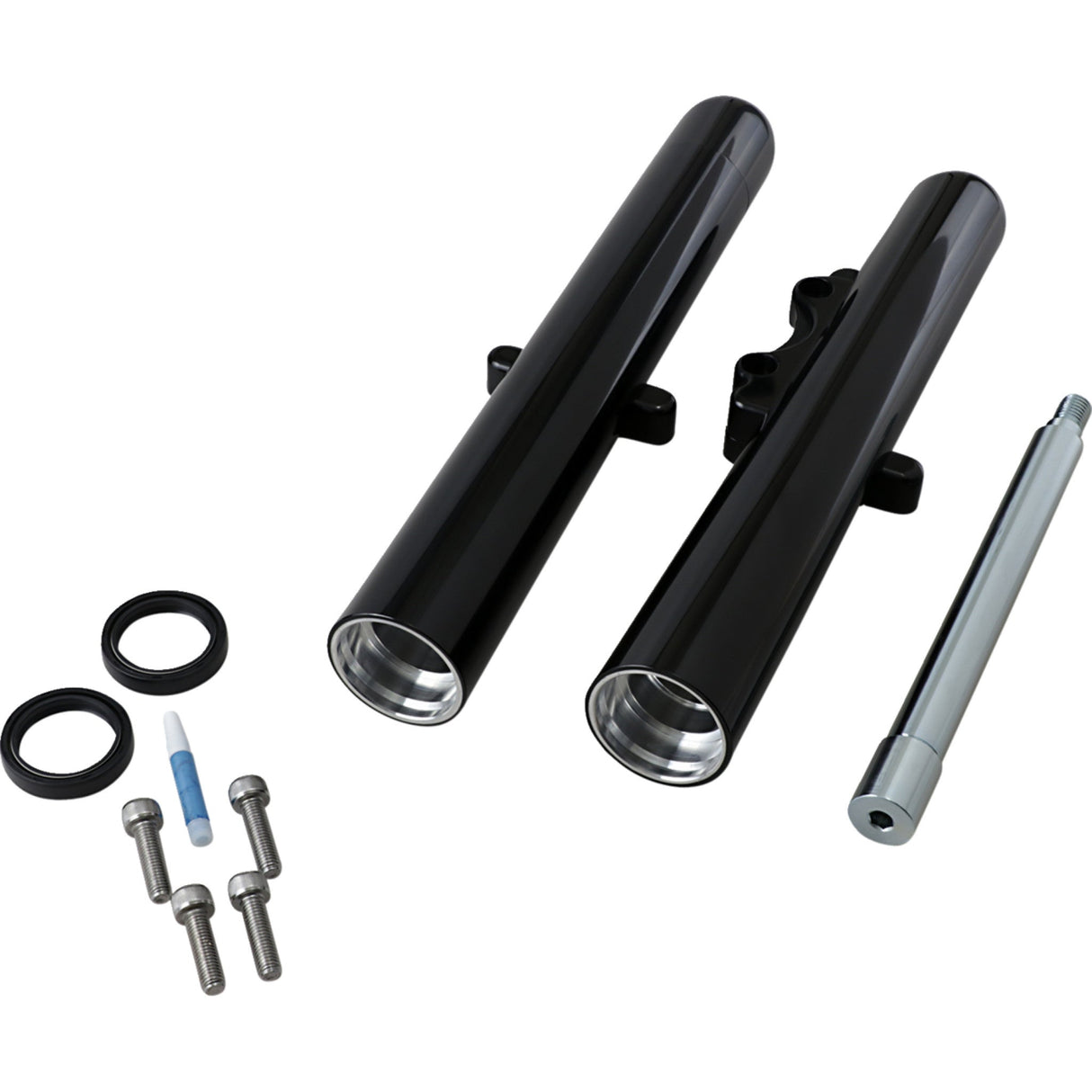Arlen Ness Hot Legs Fork Leg — Smooth Black Anodized Custom Single Disc Smooth - 06-521 For Harley Touring 2008-2013