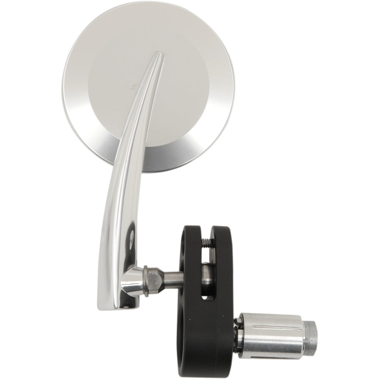 EMGO 0640-1027 20-34043 Aluminum 2.5" Bar End Mirror Mirror - Side View - Round - Polished - Right