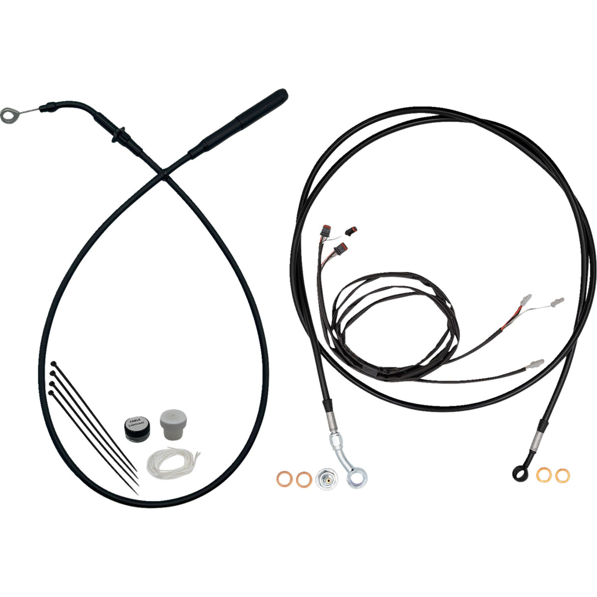 FAT BAGGERS INC. 0662-1335 219916-B EZ Install Kit 16" handlebars - upper clutch - full length - black