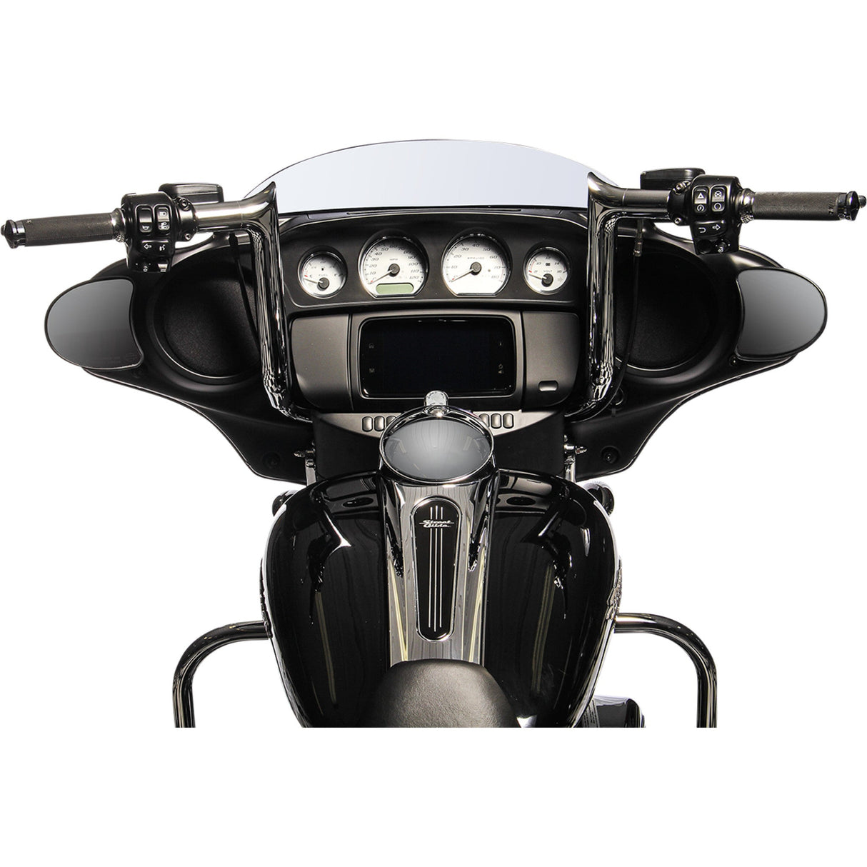 FAT Baggers INC. 1-1/2" EZ Install Pointed Top Handlebar 14" Chrome - 805014 For Harley Touring 2006-2020