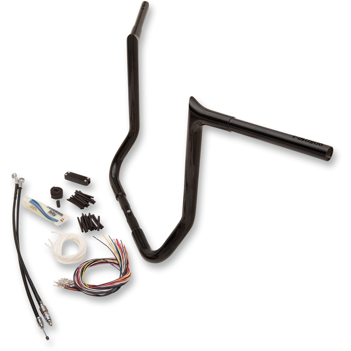 FAT Baggers INC. 1-1/4" EZ Install Pointed Top Handlebar Kit 16" Black - 909116-B For Harley Touring 2008-2013