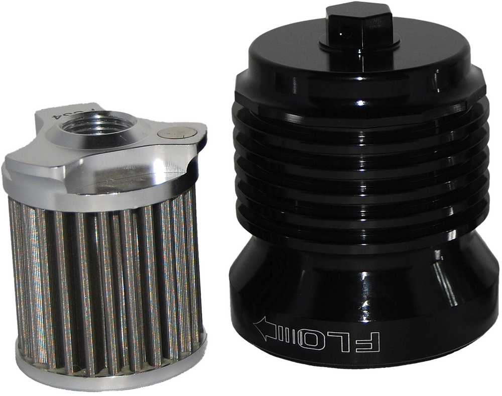 PC Racing FLO Reusable Steel OIL Filter HD Black - PCS4B For Harley Motorcycles 1982-2019 | BMW Motorcycles 1983-2019