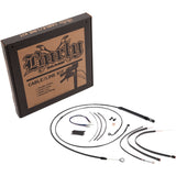 Burly Brand Complete Black Vinyl Handlebar Cable Line Kit For Ape Hangers 14" - B30-1255 For Harley Softail 2018-2024