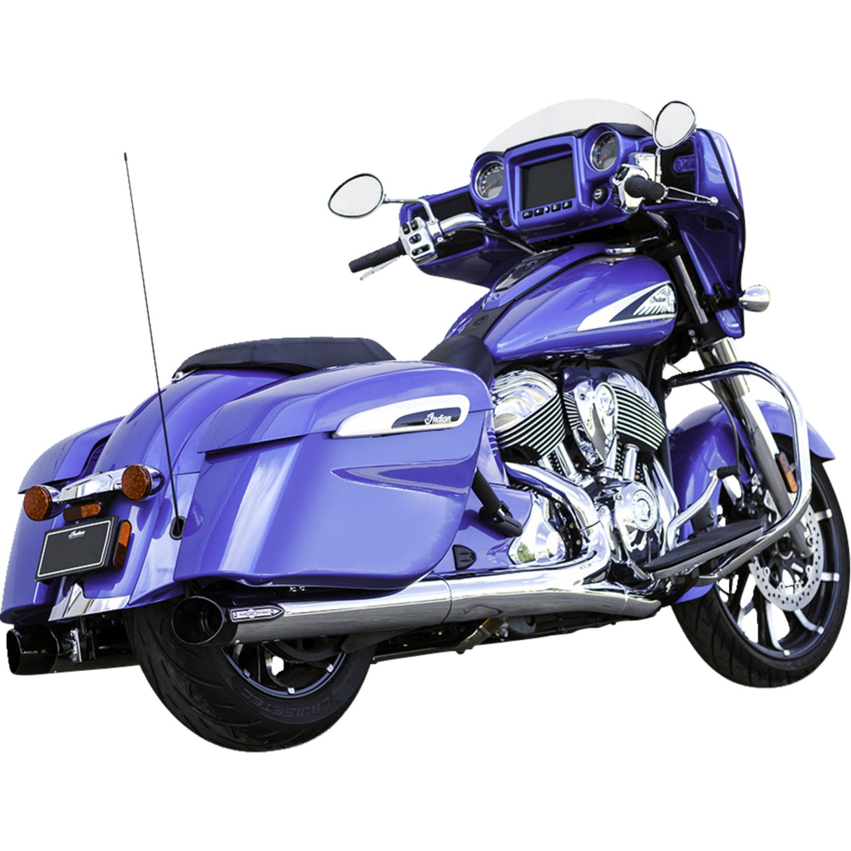S&S Cycle 4" Broadhead Slip-On Mufflers Slash Cut Chrome - 550-1076 For Indian 2014-2022