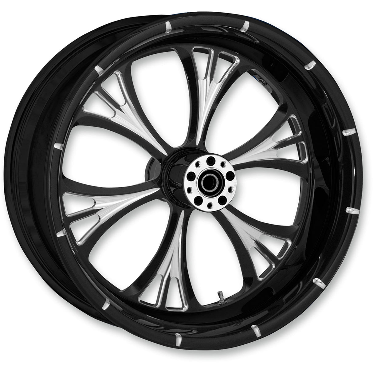 RC COMPONENTS 0202-2045 18350-9174-102E Majestic Eclipse One-Piece Forged Aluminum Wheel - Rear - Single Disc/without ABS - Black Eclipse - 18x3.5 - '02-'07 FLH