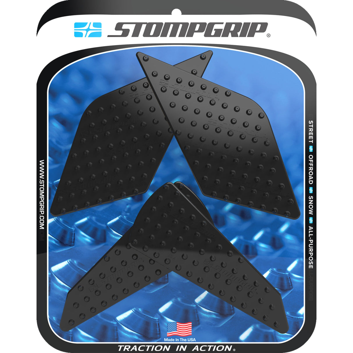 STOMPGRIP 4320-2755 55-10-0204B Volcano Profile Traction Pad Tank Grips Traction Pad Tank Grips - Volcano - Black - Ninja ZX-4R/RR